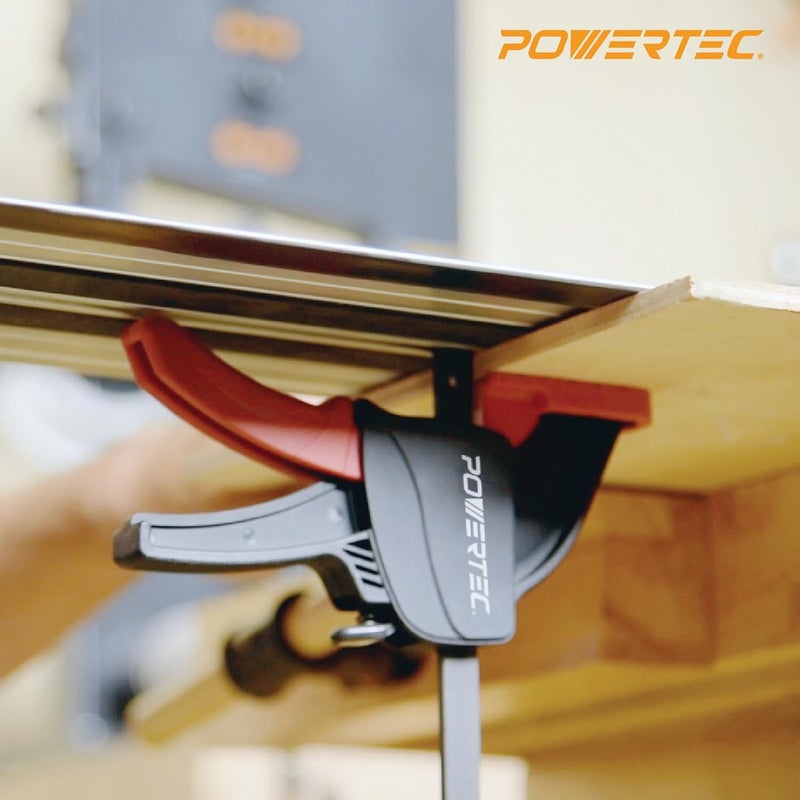 POWERTEC 2 PK Tracksaw Track Guide Rail Clamp, 8-3/4 Inch Quick Release Clamps for Circular Saw Guide Rail System, Woodworking, 71423V - Image 5